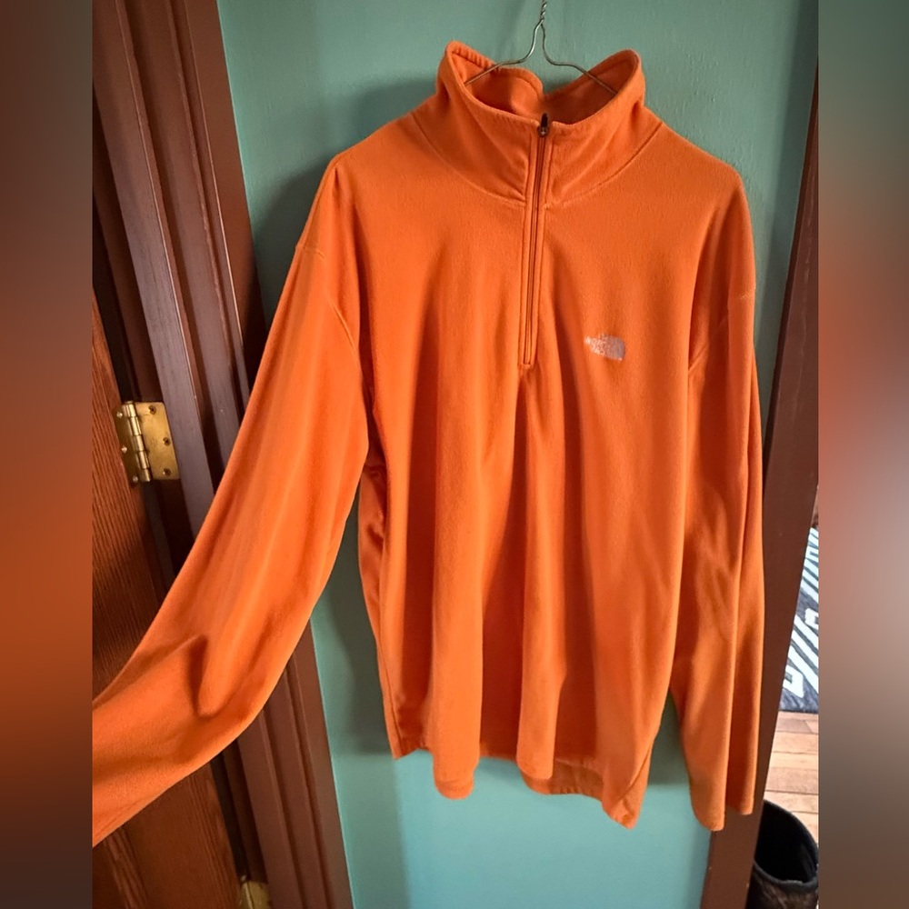 The North Face Men's Orange fleece quarter zip
